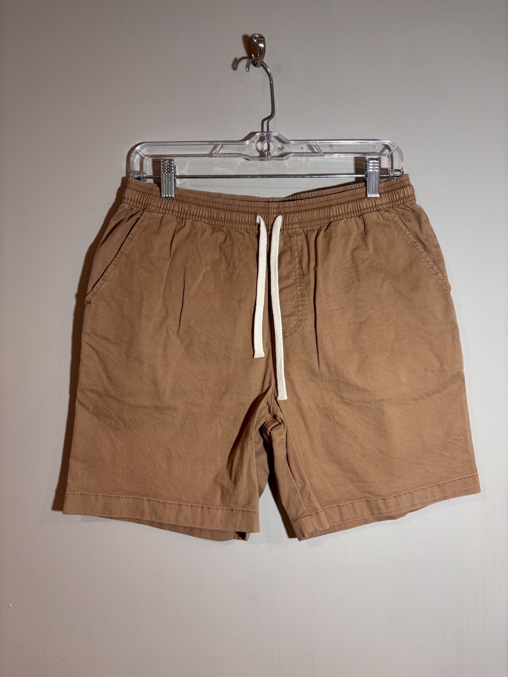 Chubbies 7" Inseam Shorts Cotton Khaki Men's M Elastic Waist Drawstring